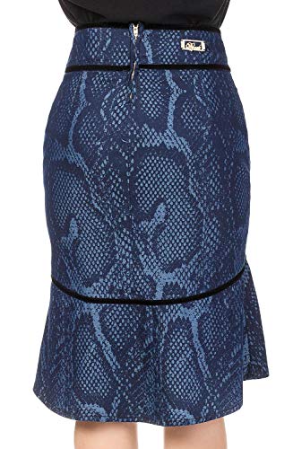 Saia Sino Azul Marinho Estampada Dyork Jeans