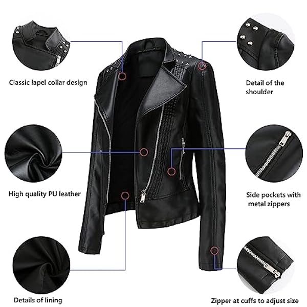 Adhdyuud Vrouwen Casual Zwart Lederen Jas Pu Imitatie Vintage Motorpak Slanke Oversize Jas