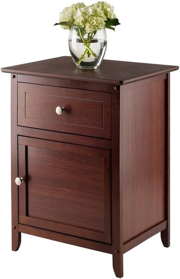 Home Square Set of 2 Nightstand in Antique Walnut
