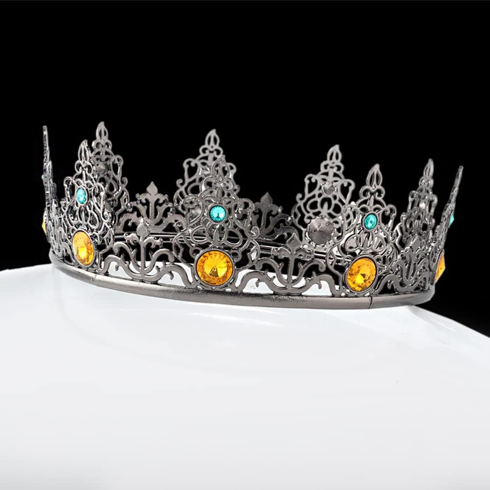 Birthday Party Cosplay Crown Alloy Men Crown Birthday King Crown(As Shown 1)