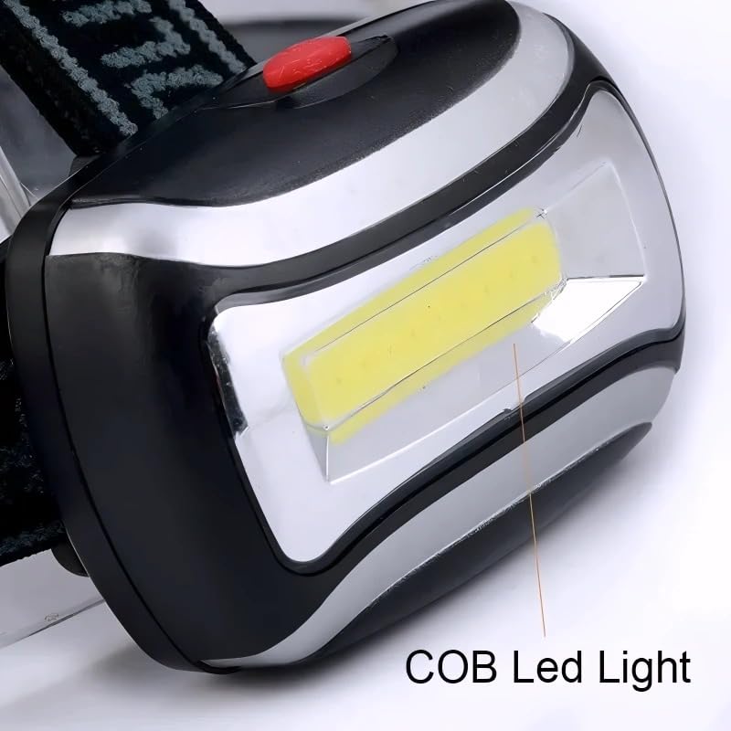 ADAPTOLL 500 Lümen Pilli LED Kafa Feneri – Şarjlı ve Ayarlanabilir Baş Bandı, Güçlü COB LED Kafa Lambası, Eller Serbest Kullanım, Kamp, Balıkçılık, Avcılık, Yürüyüş, Tamir vb Aktiviteler Kafa Işığı