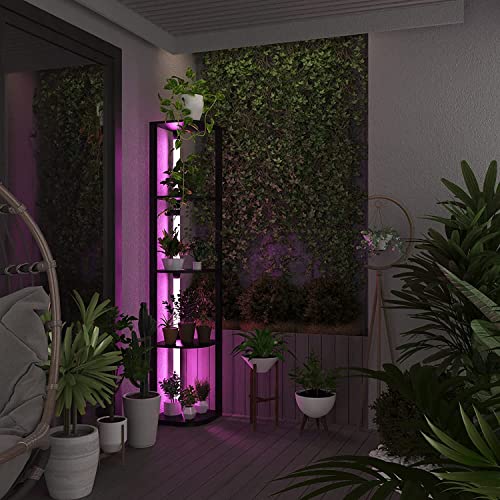 Estantería de esquina moderna iluminada de 5 niveles 8