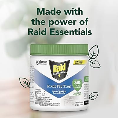 Raid Essentials Fruit Fly Trap, Made with Essential Oils, Child and Pet Safe, 5.4 oz