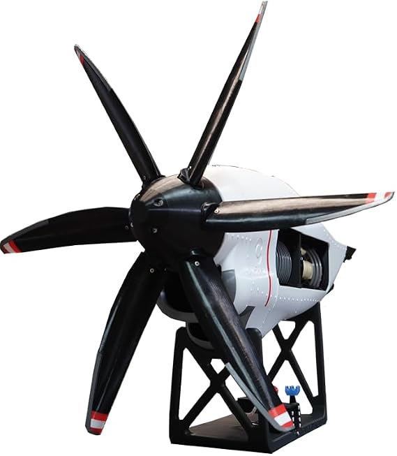 Metalkitor T56-A-15 Turboprop Engine Model Kit, C-130 Hercules Aircraft Engine Cutaway Display Model with Spinning Propeller, Electric Powered Desktop Aviation Decor
