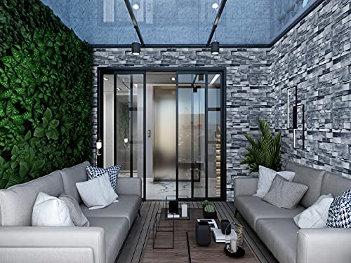 myforHD Selbstklebend Tapete Wandpapier Ziegel Selbstklebende Wandaufkleber 44cmX300cm Vintage Backstein Stein tapeten Wasserdicht für Küche Schlafzimmer Wohnzimmer Wand