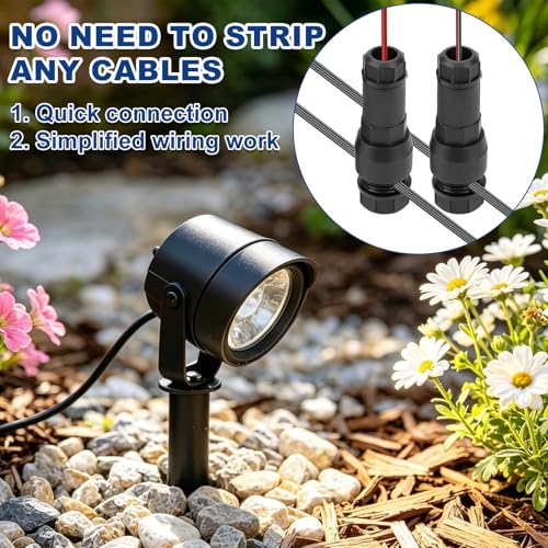 Connecteurs câbles basse tension éclairage paysager étanches pour lampe extérieur et spot de chemin - 3