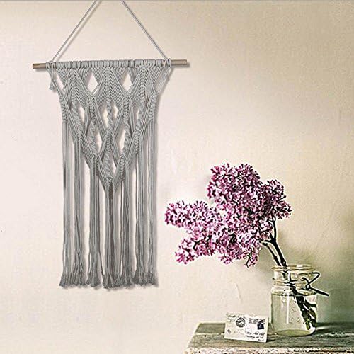 Handcraft Macrame Wall Hanging Woven Tapestry Bohemian Chic Wall Art for Bedroom Living Room Gallery Dorm 35"LX24"W