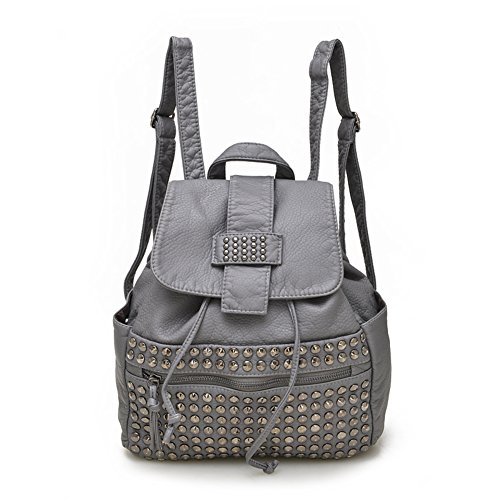 Sac en cuir véritable lavé au design souple et finitions soignées