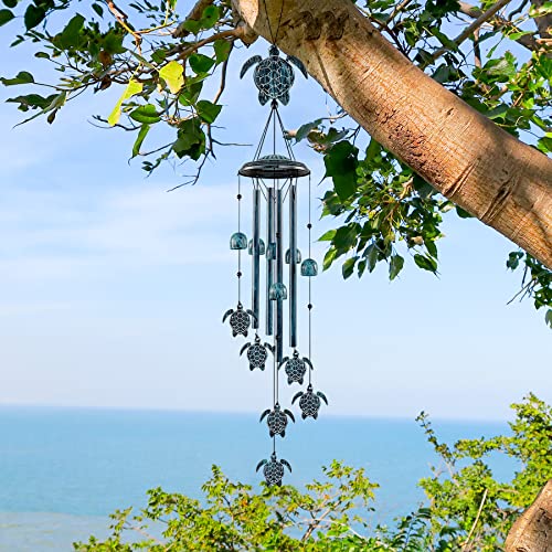 Leses Wind Chimes Sea Turtle Wind Chime For Outside With 4 Aluminum Tubes, Windchimes Outdoors Clearance Home Garden Patio Decor Memorial Wind Chimes For Mom Grandma Unique Birthday Festival Gifts #TOP4