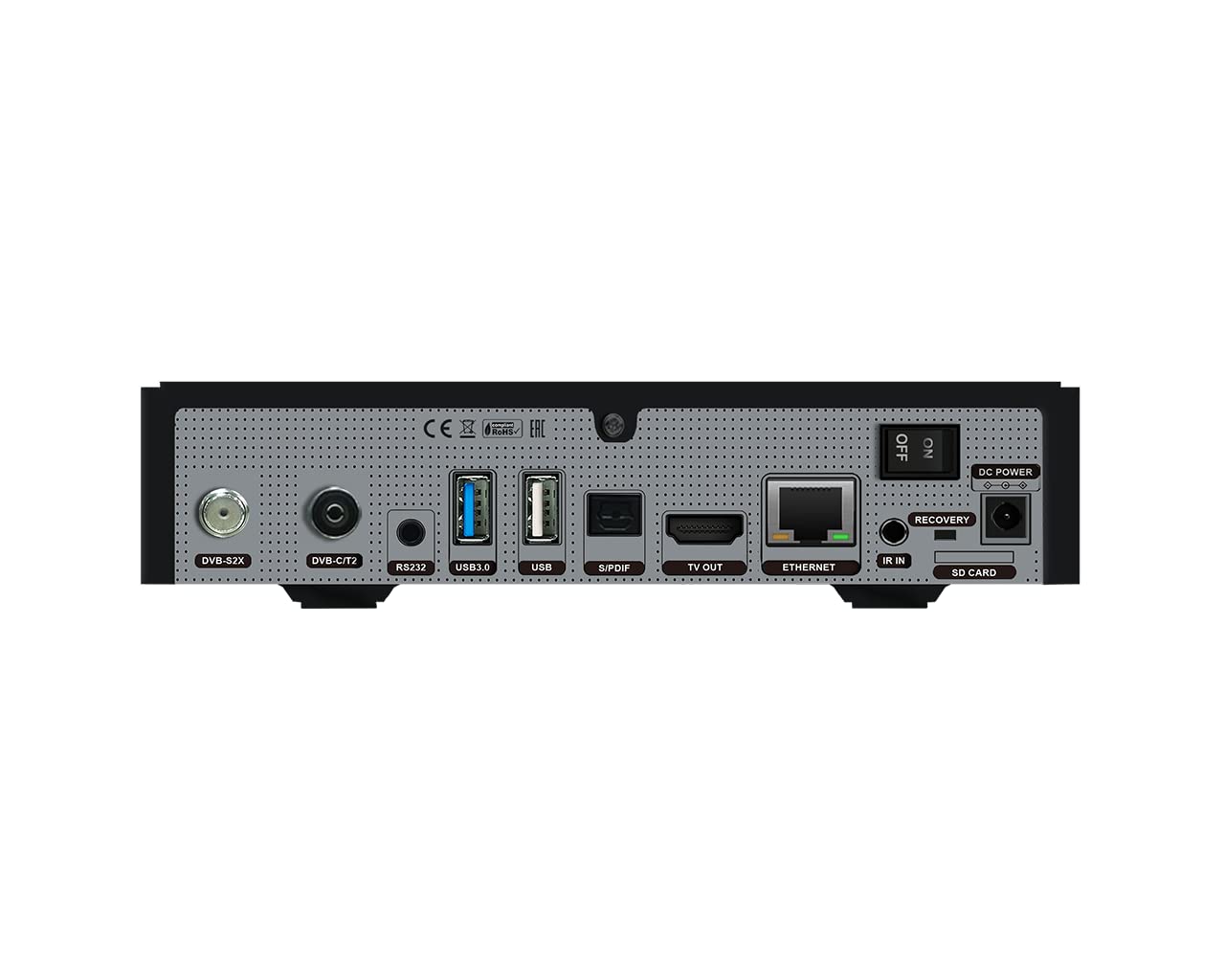 GigaBlue UHD Trio 4K PRO - Combo Tuner, W-LAN 1200Mbps, 1 sintonizador DVB-S2X, 1 sintonizador DVB-C/T2, color negro
