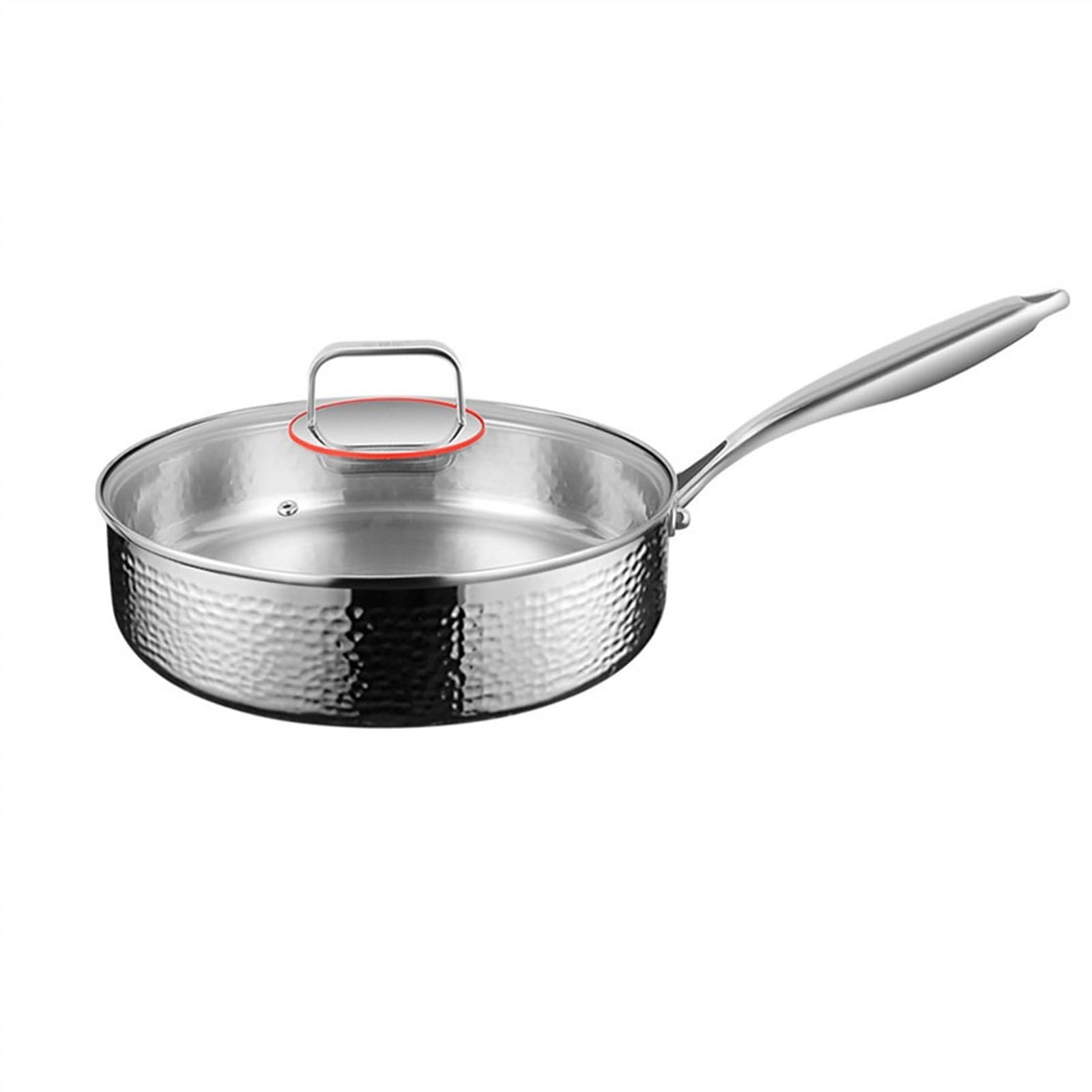 Patelnie Niepowlekana patelnia non-stick gospodarstwa domowego 316 stal nierdzewna głęboka do steków naleśników kuchenka gazowa indukcyjna dostępna Patelnie do omletów(26cm)