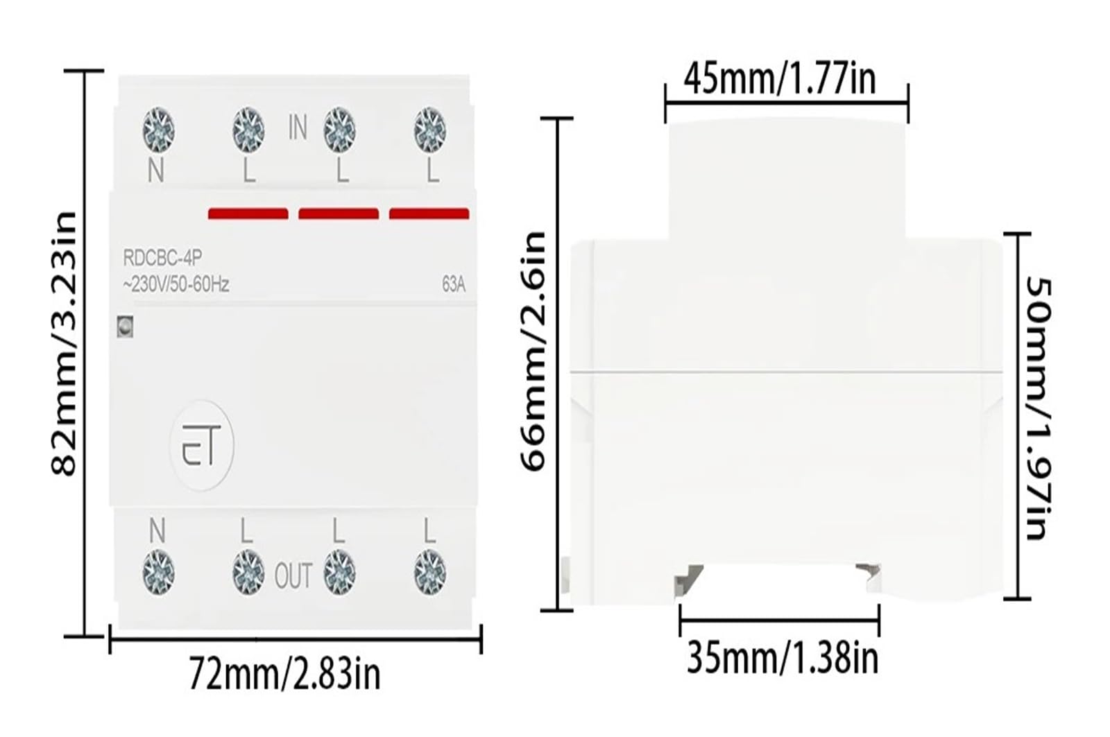 1 pz 3P+N Interruttore Relè Timer Controllo Vocale for Alexa Home(Tuya ZigBee,63A)