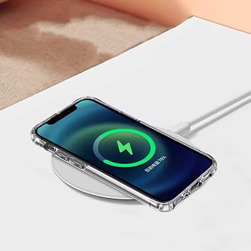 Zebana Apple iPhone 12 ile Uyumlu Kılıf Zebana Şeffaf Silikon Kılıf (Kablosuz Şarj Destekli) Şeffaf