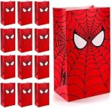 YKKJ Sac en Papier,Sac Emballage Cadeau 12 pcs Sacs en Papier de Bonbons Spiderman Reutilisable Sachet Papier pour Anniversaires,Noël,Mariages,Bonbons,Biscuits,Collations,Chocolats