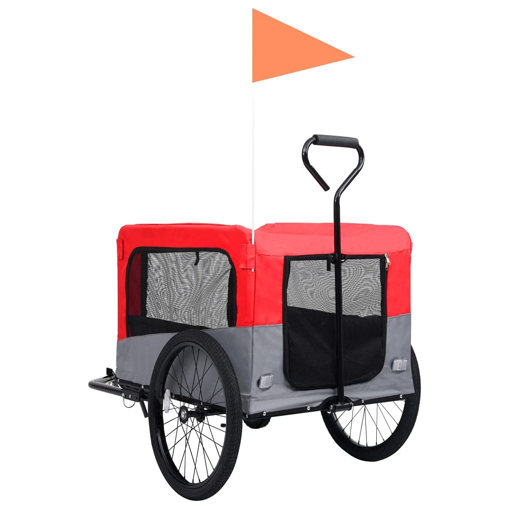 vidaXL 2-in-1 Fahrradanhänger Hunde Buggy Hundefahrradanhänger Hundetransporter