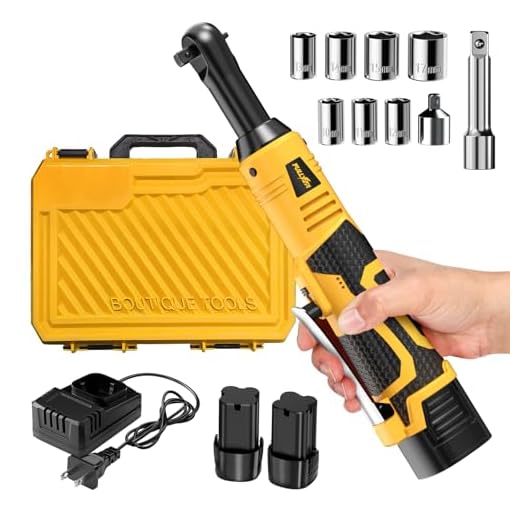 FULLYEA 3/8" Cordless Electric Ratchet Wrench Set, 45Ft-lbs, Variable Speed