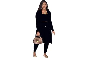 OCEANLUX Women's Cozy Knit Set 3-Piece Fall Winter Ribbed Lounge Set