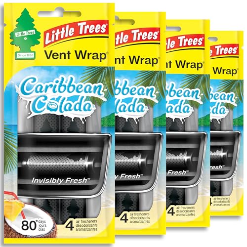 LITTLE TREES Car Air Freshener | Vent Wrap Provides Long Lasting Scent, Invisibly Fresh | Caribbean...