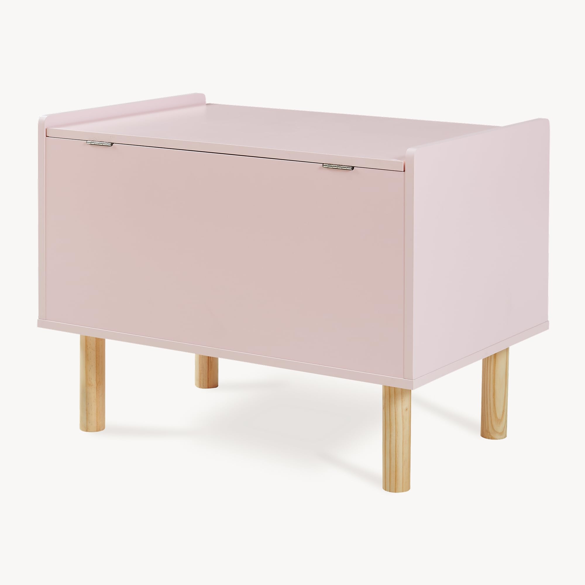 [en.casa] Baule per Giocattoli con Coperchio Cassapanca per Cameretta Piedini in Legno Mobile Contenitore Chiuso Porta Giochi per Bambini Soggiorno Corridoio 60 x 40 x 45 cm - Rosa