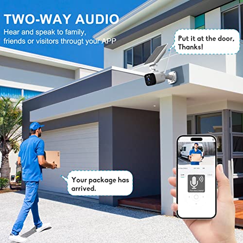 Solar Wireless Security Camera System Outdoor, 4-Cam Kit Home Security System With 2K Resolution, 365-Day Battery Life, Night Vision, 2-Way Audio, 64Gb Storage, No Monthly Fee #TOP3