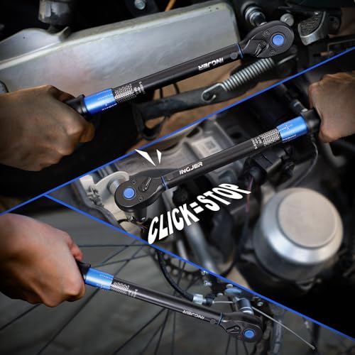 Image of 3 /8 Torque Wrench, 5-50Ft.Lb, UPGRADE torque wrench car | 6.8-67.8Nm, ±3% Precision Dual-Direction, 72 Tooth Click Adjustable Torque Wrench for moto Truck Car Tire Maintenance, Blue