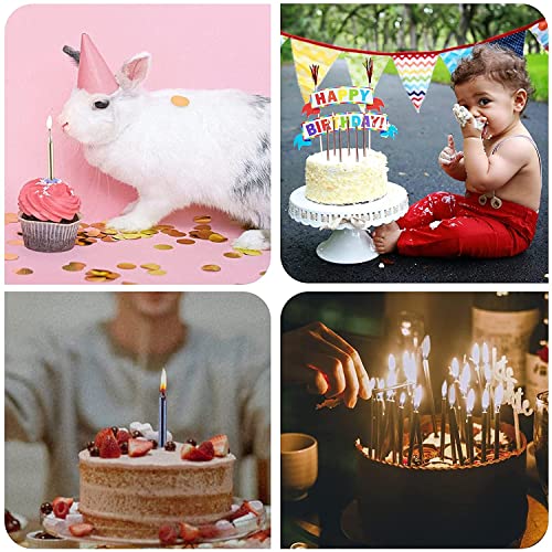 Image of Wax Thin Birthday Candles For Girls, Boys, Parents, Anniversary Decoration, Baby Shower, Cake Decoration, Candles For Birthday Decoration (Champagne) 6 Pcs Per Pkt