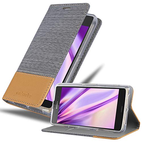 Cadorabo Funda Libro para Sony Xperia Z2 Compact en Gris Claro MARRÓN   Cubierta Proteccíon con Cierre Magnético, Tarjetero y Función de Suporte   Etui Case Cover Carcasa