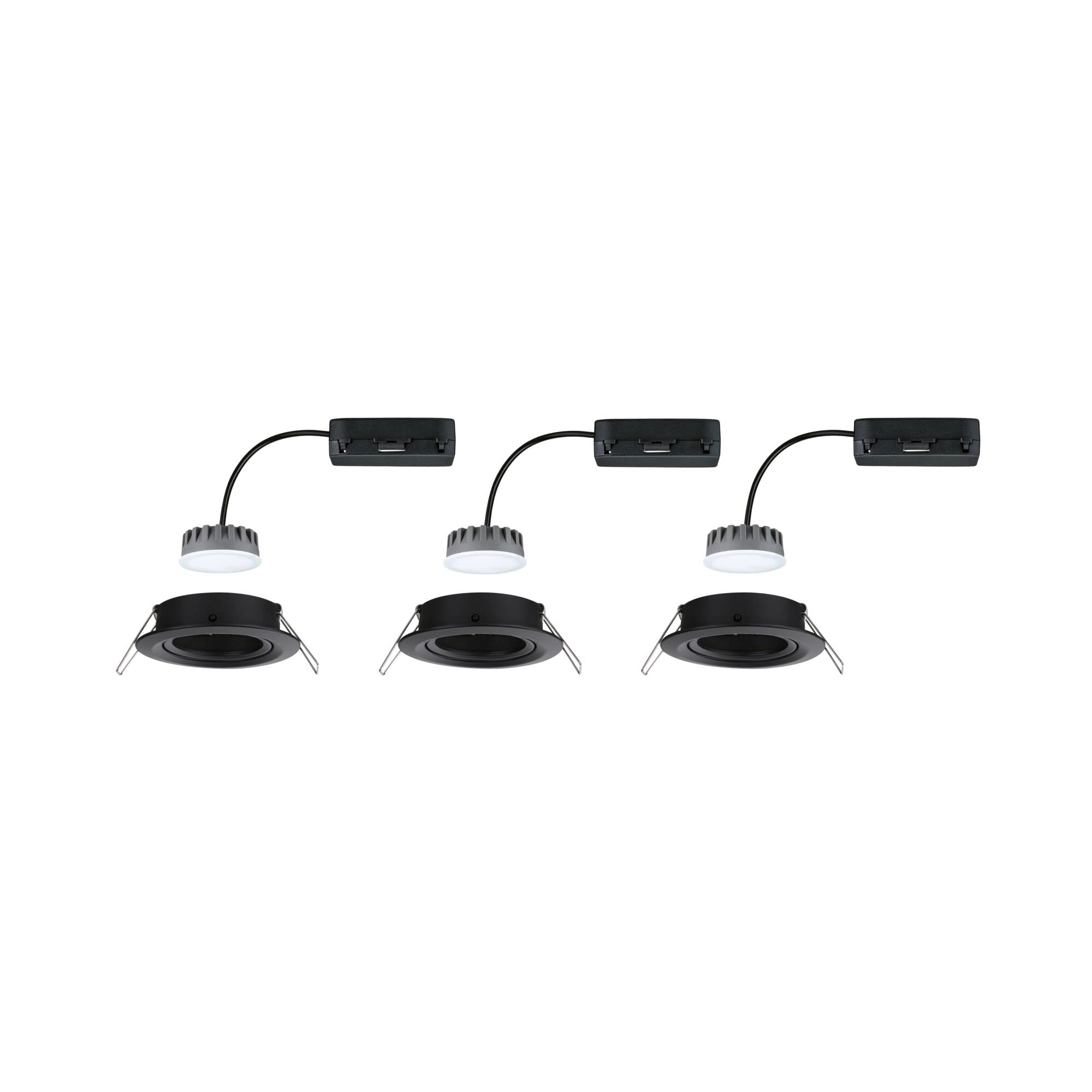 Paulmann 93875 Luminaria empotrable LED Nova Plus incl. cabezal, juego básico orientable ed. 84mm 50° 3x6W 230V regul. 2700K blanco mate, foco