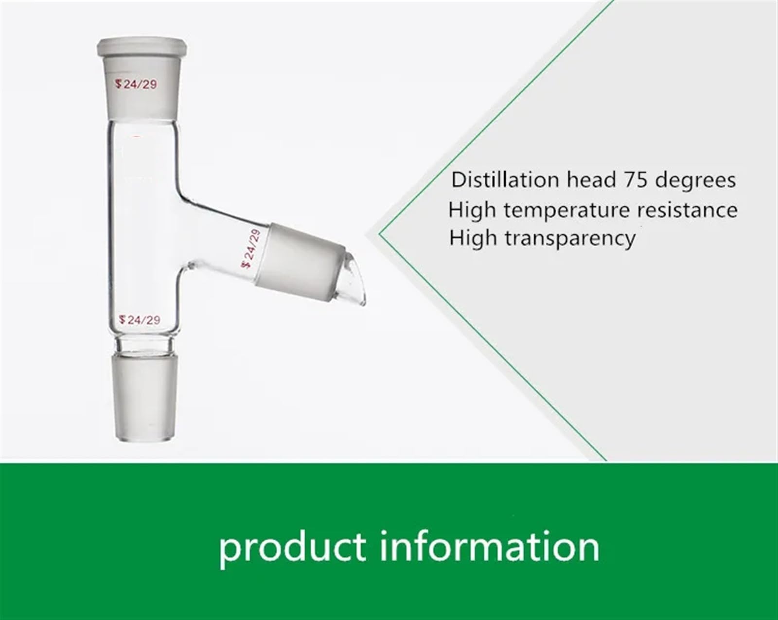 Set di becher Conici in Vetro, Testa di distillazione in Vetro 75 Gradi 19 * 3 24 * 3 Testa di distillazione in Vetro(24x24x24)