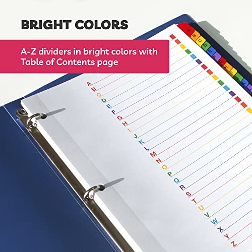 Alphabet Binder Dividers for 3 Ring Binder (3 Sets x 26 Tabs) Binder Tabs Dividers - 3 Ring Binder Dividers with Tabs - Tabs for Binders with Table of Contents Page - ABC A-Z Dividers // Paper Plan - Thumbnail 4