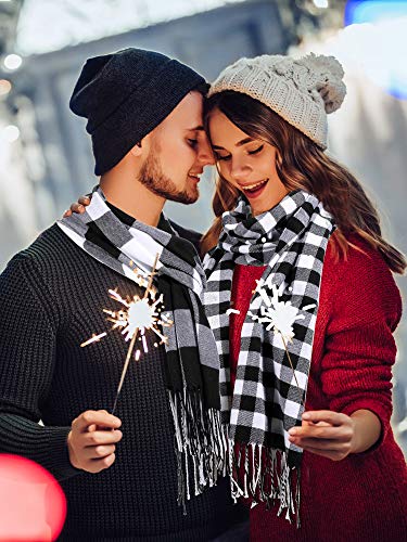 SATINIOR 2 Pieces Women Buffalo Plaid Scarf Winter Buffalo Check Scarves Warm Blanket Scarf Plaid Wrap Shawl3