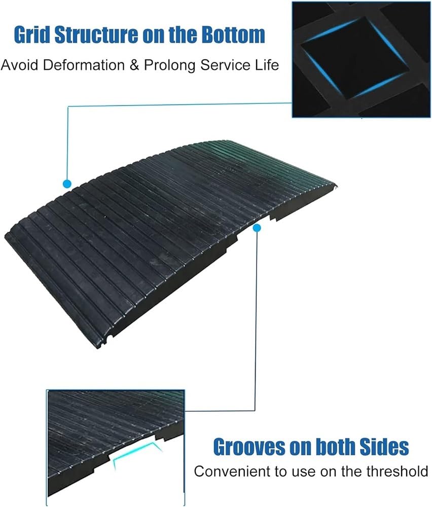 Loading Ramps,Rubber Threshold Ramps for Driveway, Sidewalk, s and Scooters, Threshold Ramp with Fixing Screws (Size : 38x82x3.8cm) (One Color 38x82x3.8cm)