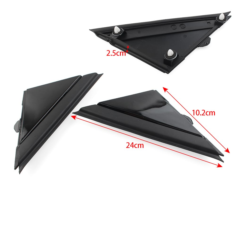 Door Mirror Flag Cover Molding Triangle Cover Front R L Side For 12-19 FIAT 500