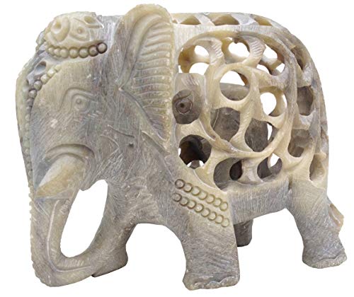 Stonkraft 4ELEPHANTSELLER Souvnear Soap Mom Tummy Statue/Sculpture-Impossible Stone Art 5 Inch Soapstone Collectible Figurine Of Mother Elephant cover