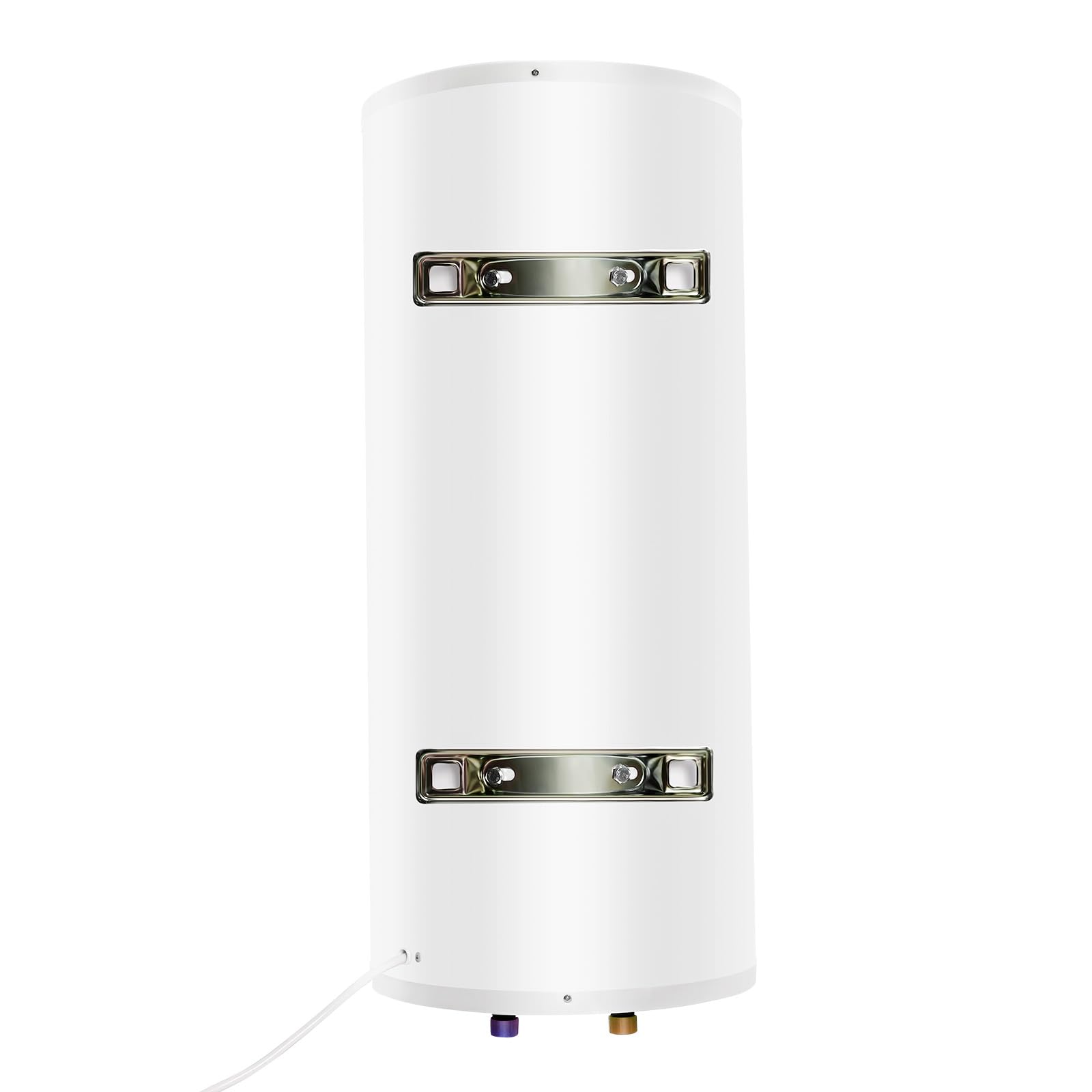 Calentador de Agua Eléctrico Vertical Con Pantalla Digital, 2000 W 220V, Con Tuberías de Agua, Ducha de Mano y Grifo, Rango de Calefacción 25-75 ℃, Blanco (Blanco, 100L)