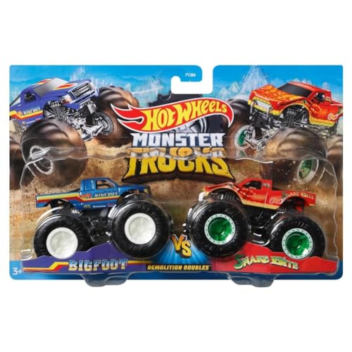 Hot Wheels Monster Trucks Bigfoot Vs Snake Bite, Demolition Doubles