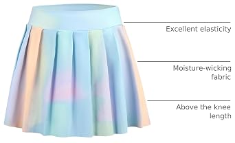 Bezioner Girls Tennis Skirt A-Line Pleated Skirt with Shorts Pocket Uniform Skort for Golf Athletic Cheerleading