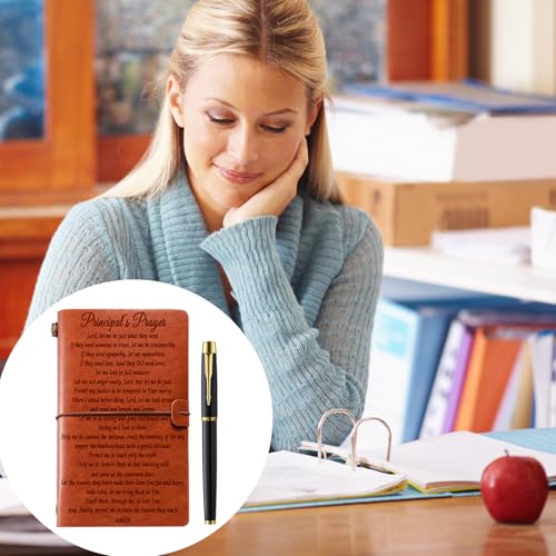 Cuaderno de cuero Muzuis para director con oraciones y notas de agradecimiento 7
