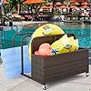 Amazon.com: Poolside Float Storage Organizer, Outdoor Wicker Rattan ...