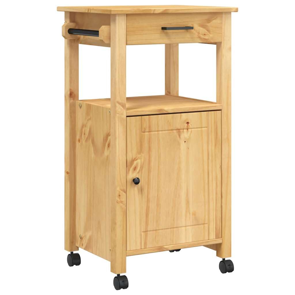 Desserte de cuisine en pin massif haut de gamme meuble de rangement mobile robuste