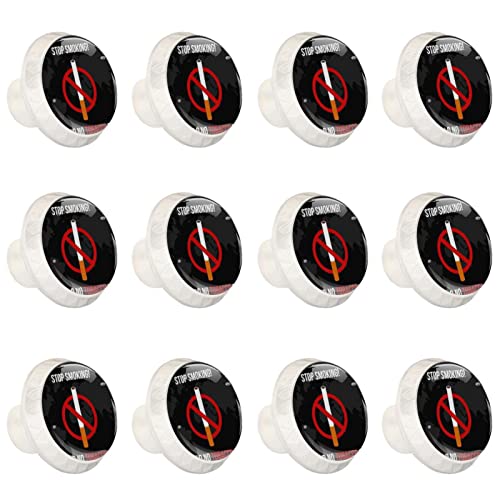 12 PCS blanco redondo cajón manija fondo oscuro del día sin tabaco