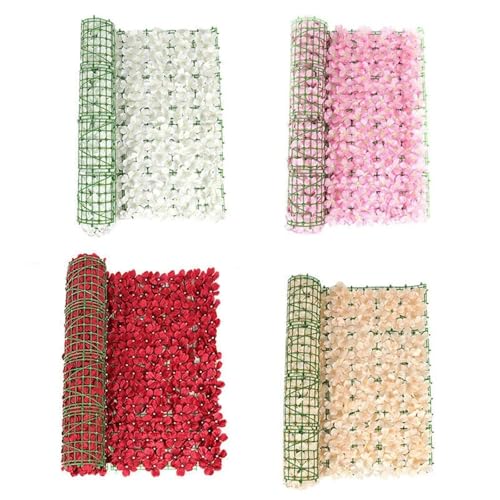 Flores artificiales de cerezo blanco: panel ocultación exterior, seto sintético para bodas 7