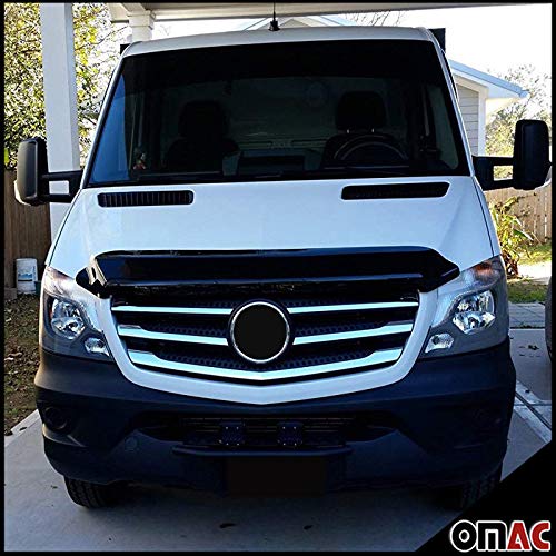 Omac Front Bug Deflector For Mercedes Sprinter W906 2013 To 2018, Hood Protector, All Weather, Black #TOP1