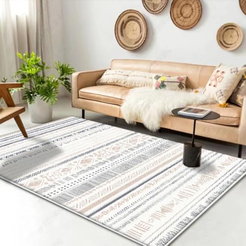 Tapis géométrique anti-peluches facile à nettoyer pour salon - 2