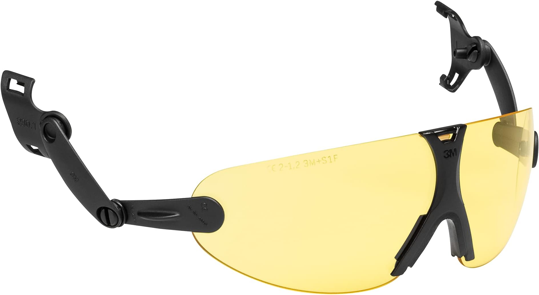 3M Safety Gl, ANSI Z87, Anti-Fog Amber Lens, Attaches to Hard Hat Suspension