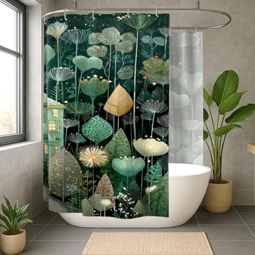 Rideau de douche extra large pour baignoire d'angle et chambre d'amis style nature
