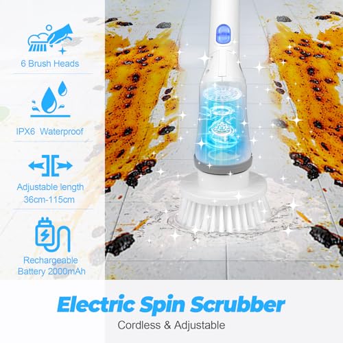 Image of 2000mAh Electric Spin Scrubber, White, NEW1501855