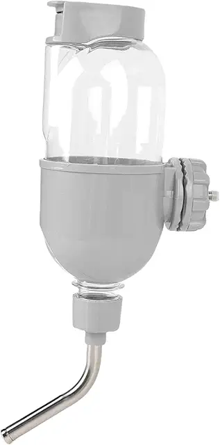 Large 500ml Anti-Backflow Pet Water Bottle Dispenser for Cage - Gray