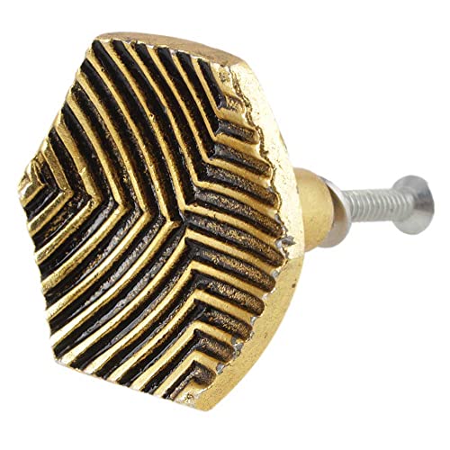 Indian Shelf Golden Aluminum Cabinet Knobs- Dresser Knobs 6 Pack- Drawer Pulls- Vintage Knobs- Decorative Knobs- Multi Drawer Knobs- Kitchen Cabinet Knobs- Multi Cabinet Pulls- Door Handles 1.5" #TOP5