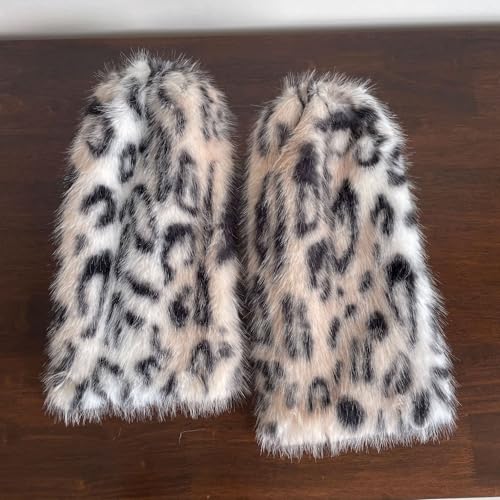 Image of Sexybody Leg Warmers for Women & Girls Y2K Kawaii Fluffy Fur Flared Leg Warmer Furry Goth Grunge Socks Harajuku Leopard
